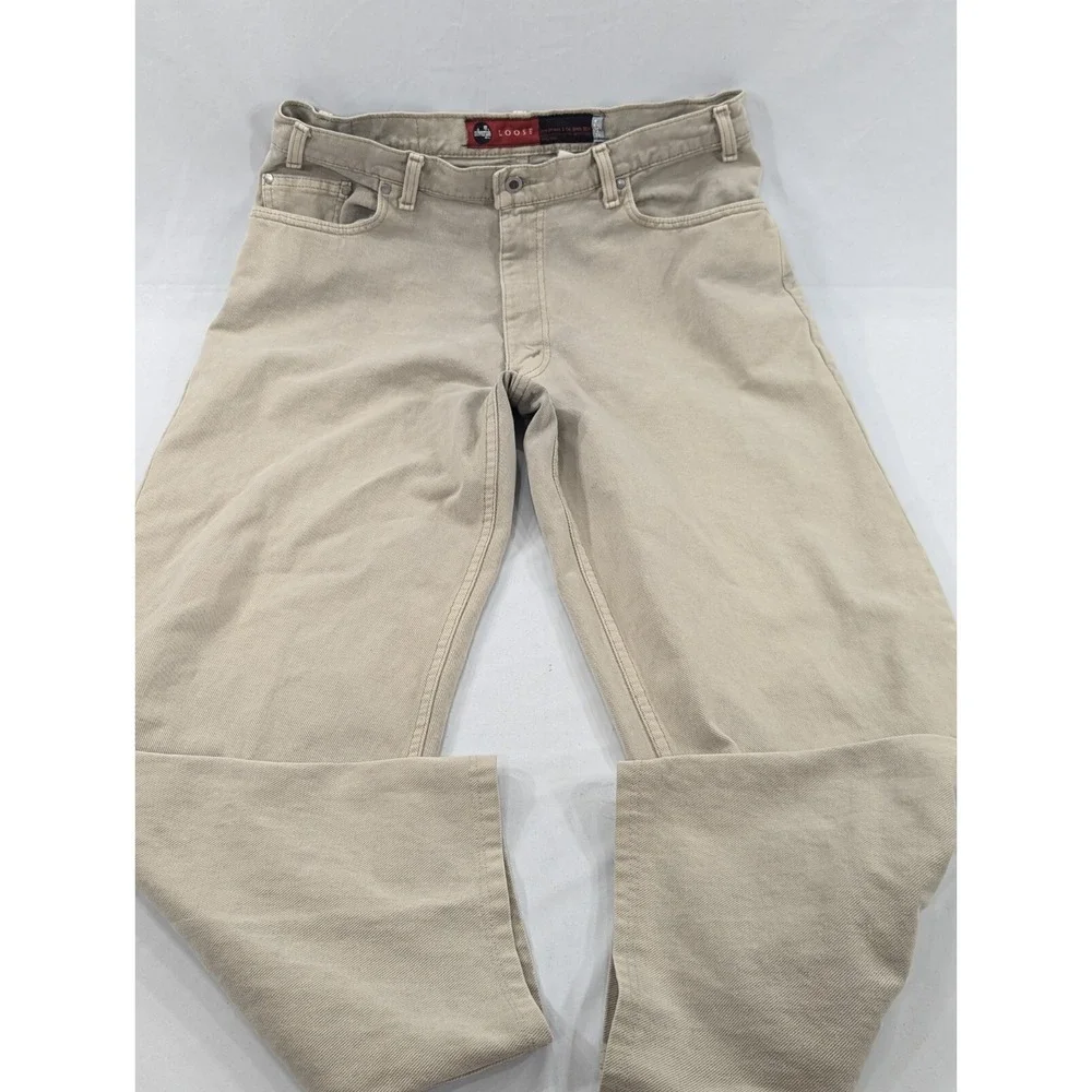Vintage Men's 90s 00s Levi's‎ Silvertab Loose Fit Jeans 36x30 Beige Tan Baggy